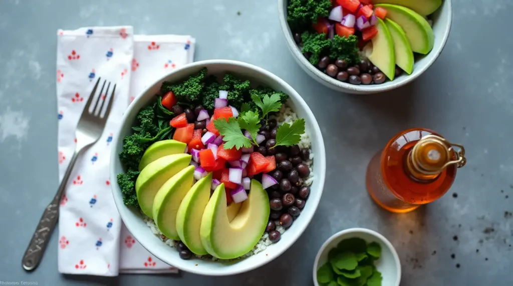 A variety of quick and easy dinner dishes, including pasta, stir-fry, and a hearty salad, prepared with simple ingredients.