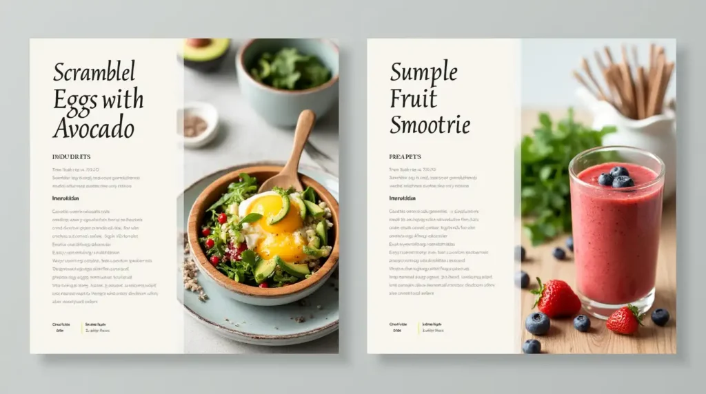 A collection of simple dinner recipes, including pasta, stir-fry, and one-pot rice, prepared with basic ingredients.