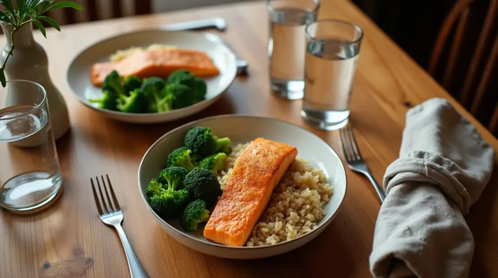 A variety of quick dinner dishes with different ingredients, showing creative variations for 15-minute meals.