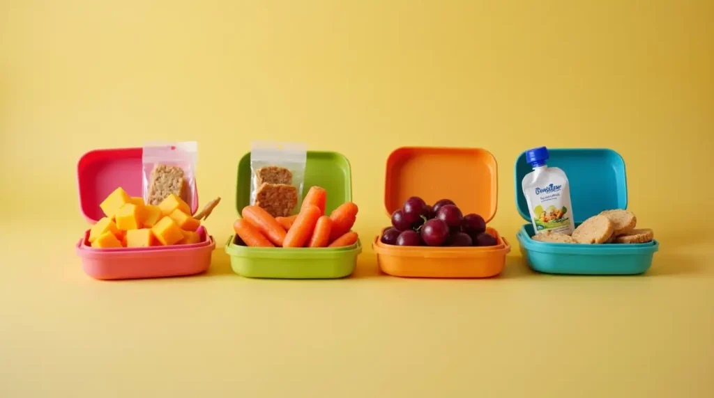 Assorted healthy dishes on a table with text overlay reading “Tips & Variations” in a modern font.
