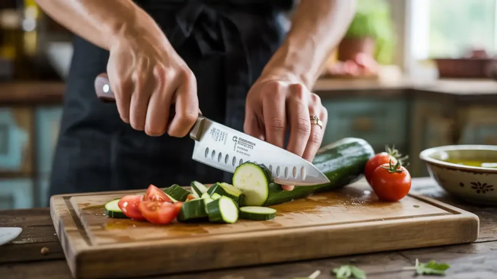 Step-by-step preparation of a healthy lunch with quinoa, vegetables, and avocado