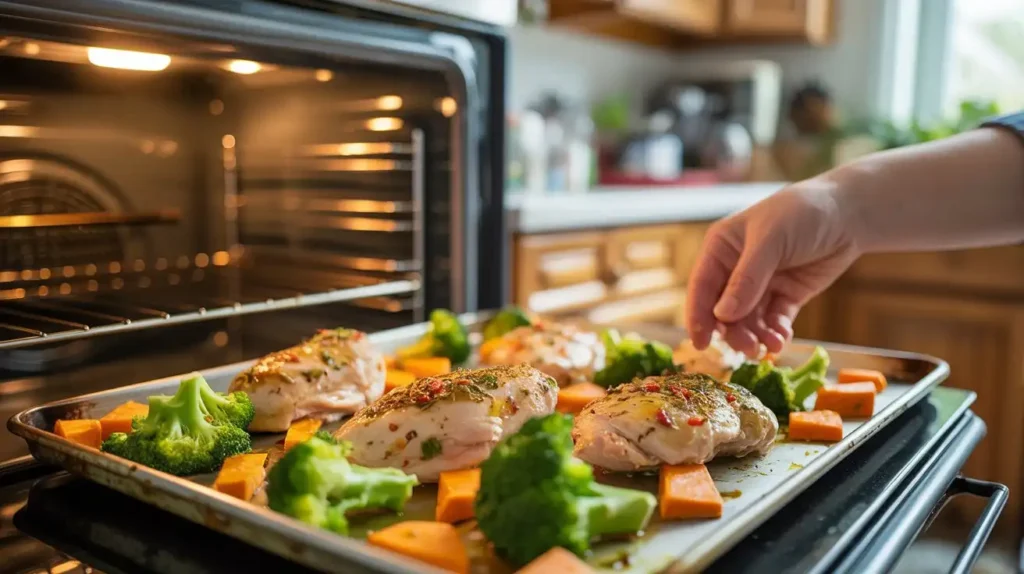 High-protein meal prep bowl with lean chicken, quinoa, and greens