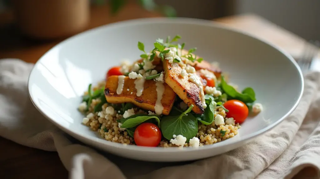 Creative meal variations with fresh ingredients and different flavor options arranged on a kitchen counter.